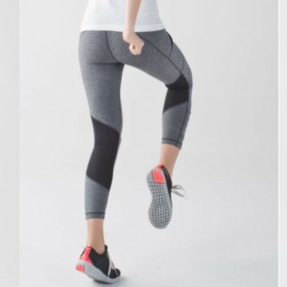 Lululemon Speed Crop Heathered Black